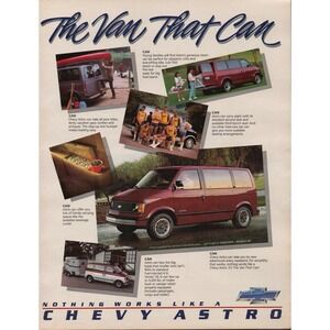 Chevy Astro Van Vintage Family Hauler Multi Image Magazine Print Ad 1986